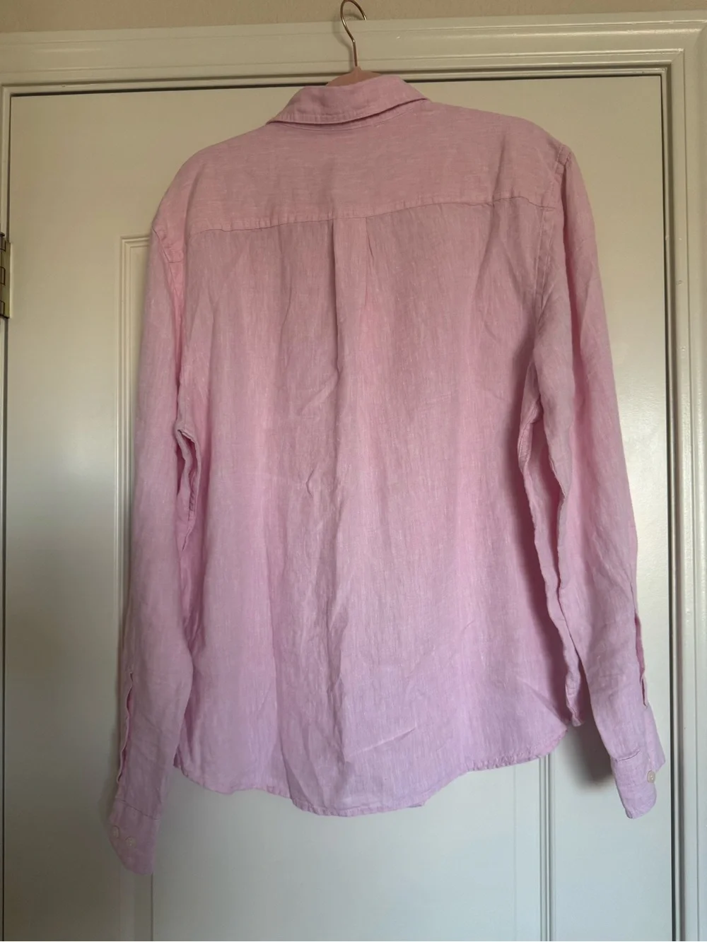 Banana Republic Pink Linen Button-Down Shirt